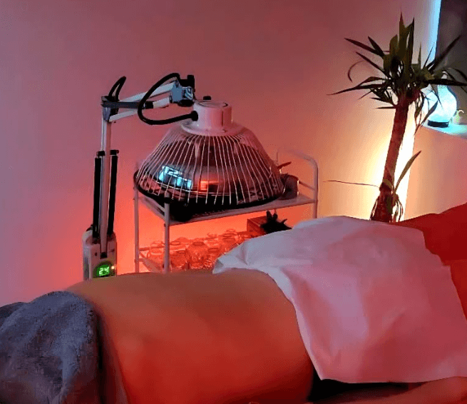 TDP Infrared Lamp Treatment TDP infrared lamp over treatment bed